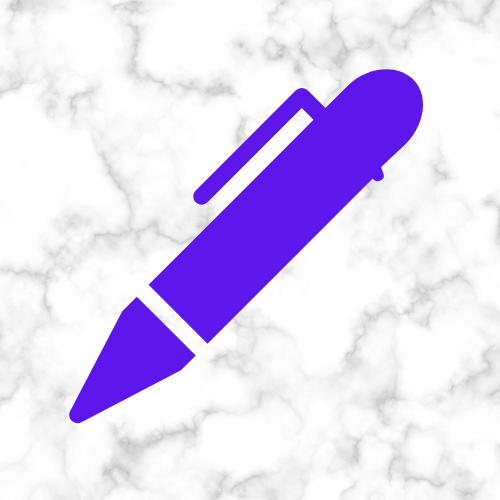 A stylized illustration of a pen